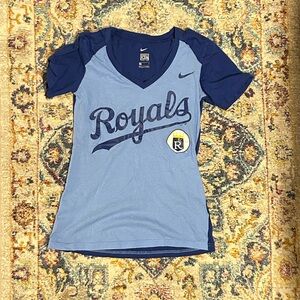 Nike Blue and Light Blue Kansas City Royals Women's Tee